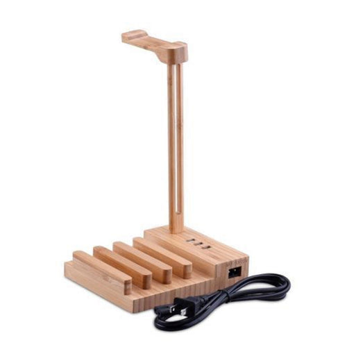 2-In-1 Bamboo Wood Charging Station