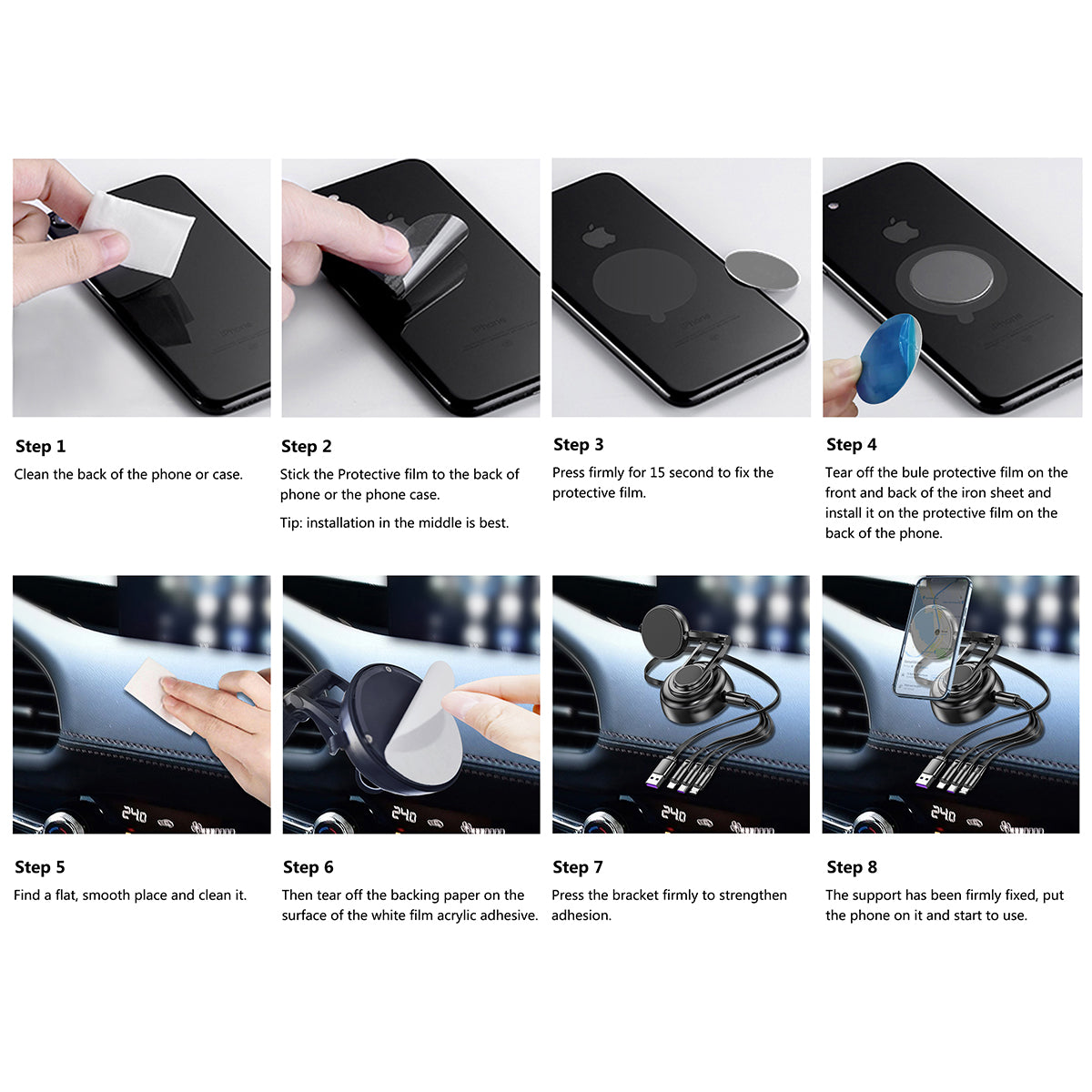 3-In-1 Tri-Cable Magnetic Car Charger